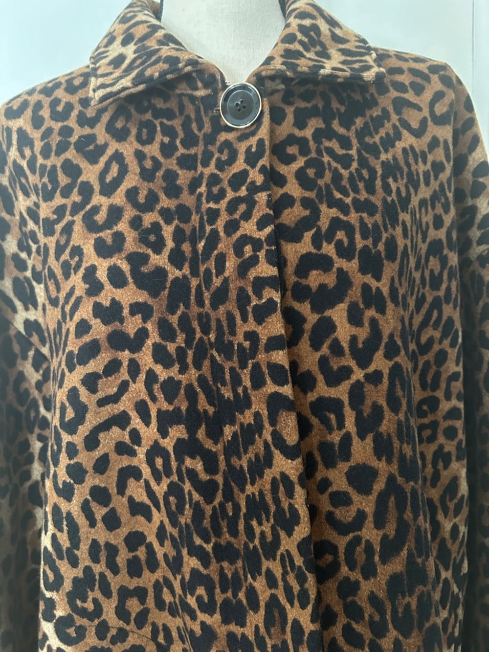 Jones New York Signature Leopard Print Wool Coat Brown Tan Women's Plus 2X - Picture 3 of 17